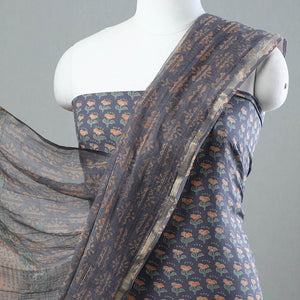 3pc Sanganeri Block Printed Cotton Suit Material with Kota Doria Dupatta 02