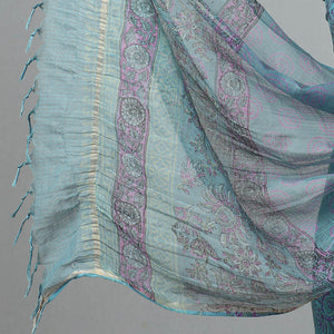 3pc Sanganeri Block Printed Cotton Suit Material with Kota Doria Dupatta 05