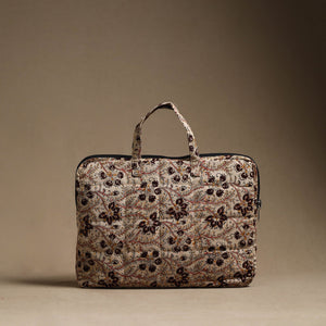 Beige - Handmade Quilted Cotton Laptop Bag (13 x 16 in) 23