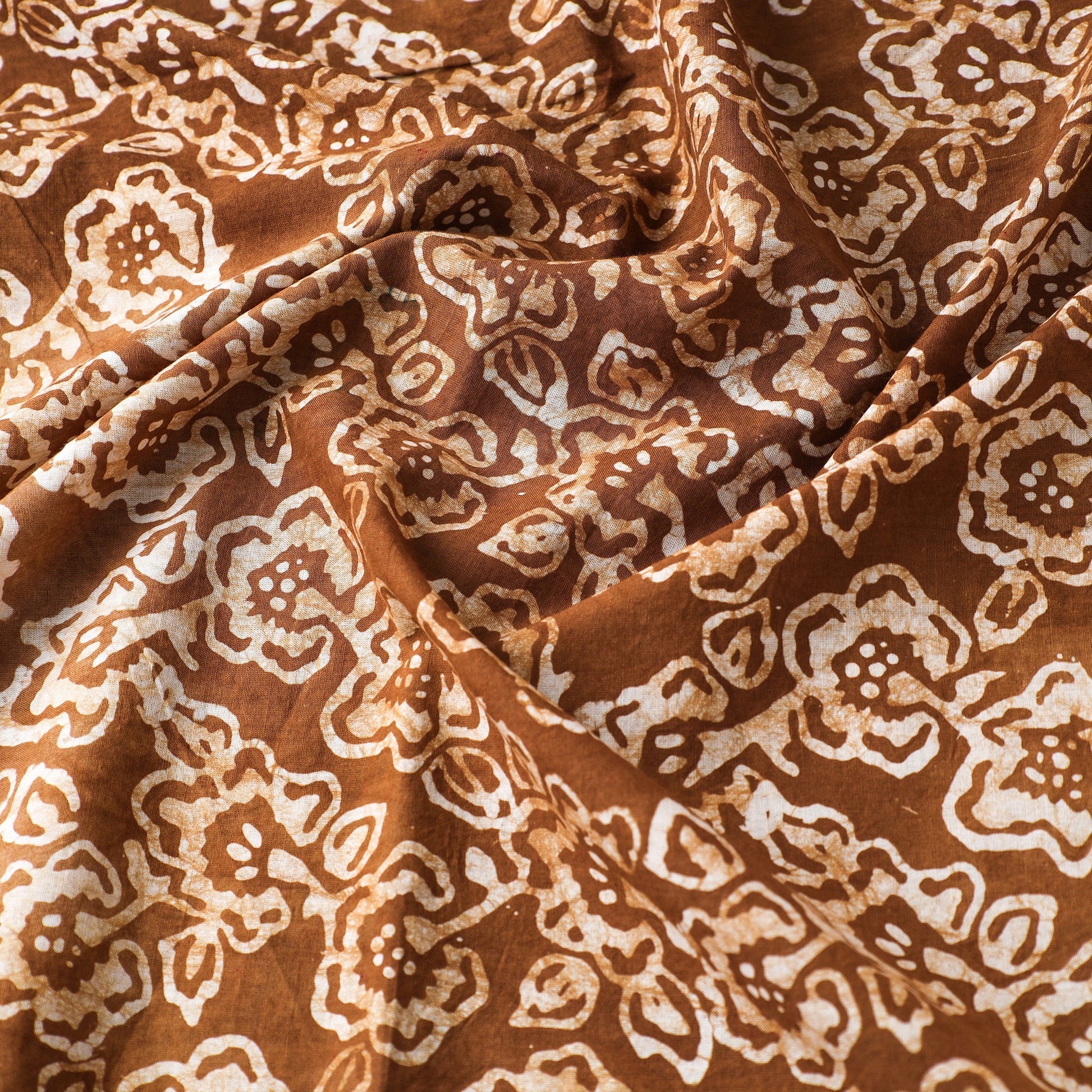 Brown - Hand Printed Cotton Batik Fabric 65