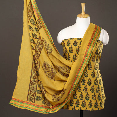 3pc Ajrakh Block Printed Cotton Suit Material Set 09