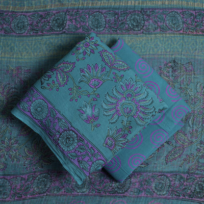3pc Sanganeri Block Printed Cotton Suit Material with Kota Doria Dupatta 05