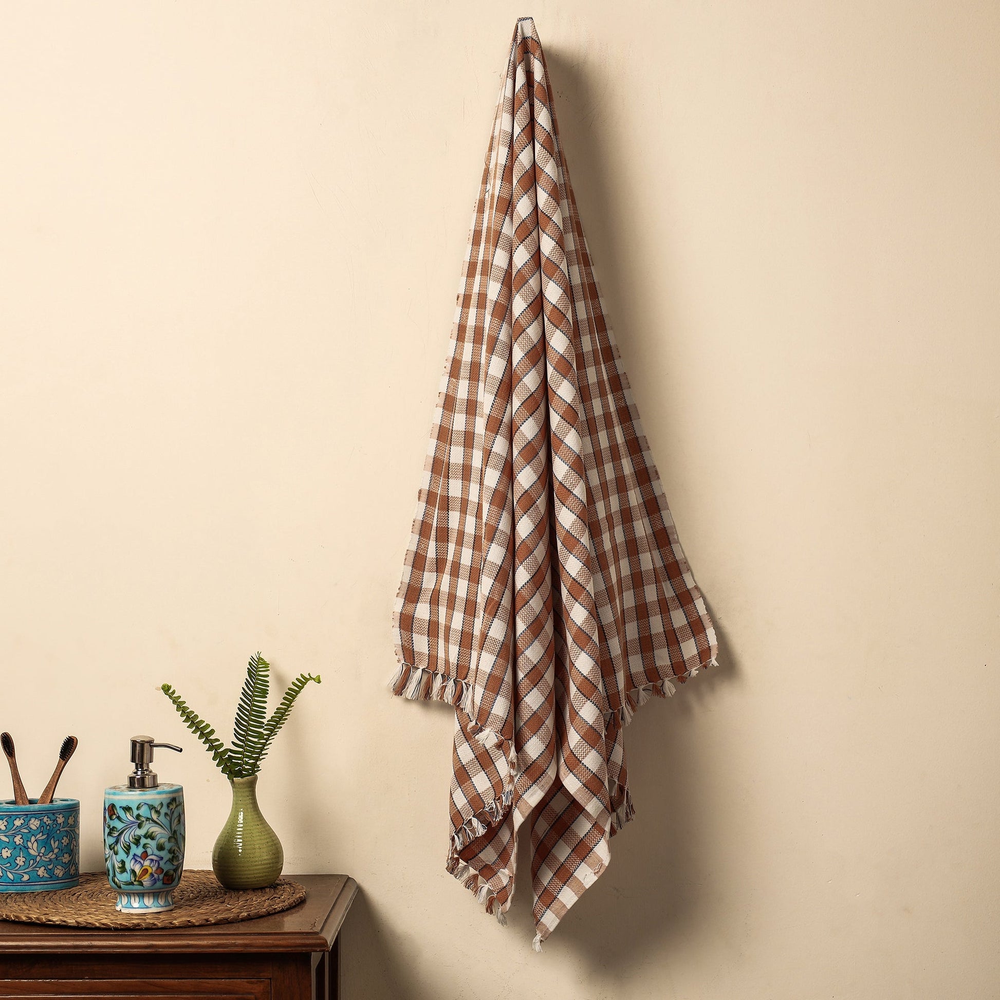 Brown - Nidubrolu Handloom Cotton Bath Towel
