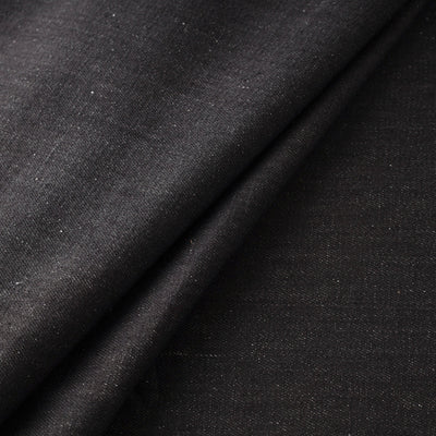 Black - 2/40 Twill Cotton Handspun Handloom Natural Dyed Plain Fabric 11