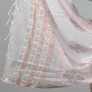 3pc Sanganeri Block Printed Cotton Suit Material with Kota Doria Dupatta 16