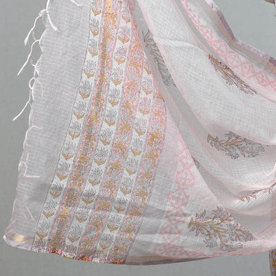 3pc Sanganeri Block Printed Cotton Suit Material with Kota Doria Dupatta 16