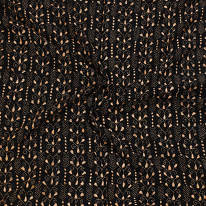 Black - Bengal Kantha Embroidery Cotton Blouse Piece 63