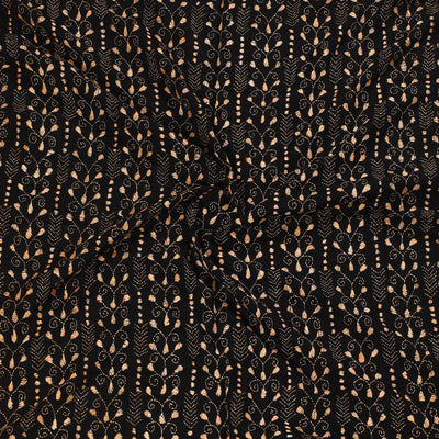 Black - Bengal Kantha Embroidery Cotton Blouse Piece 63