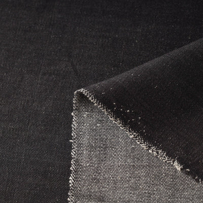 Black - 2/40 Twill Cotton Handspun Handloom Natural Dyed Plain Fabric 11