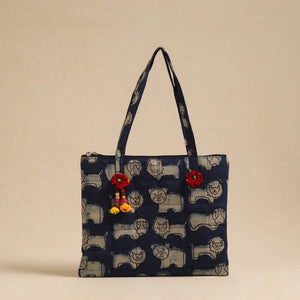 Blue - Handcrafted Quilted Cotton Hand Bag 02