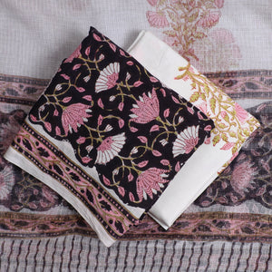 3pc Sanganeri Block Printed Cotton Suit Material with Kota Doria Dupatta 12