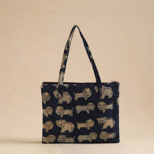 Blue - Handcrafted Quilted Cotton Hand Bag 02