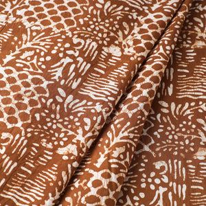 Brown - Hand Printed Cotton Batik Fabric 81
