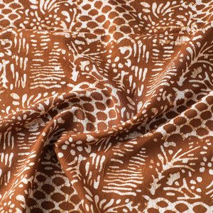 Brown - Hand Printed Cotton Batik Fabric 81