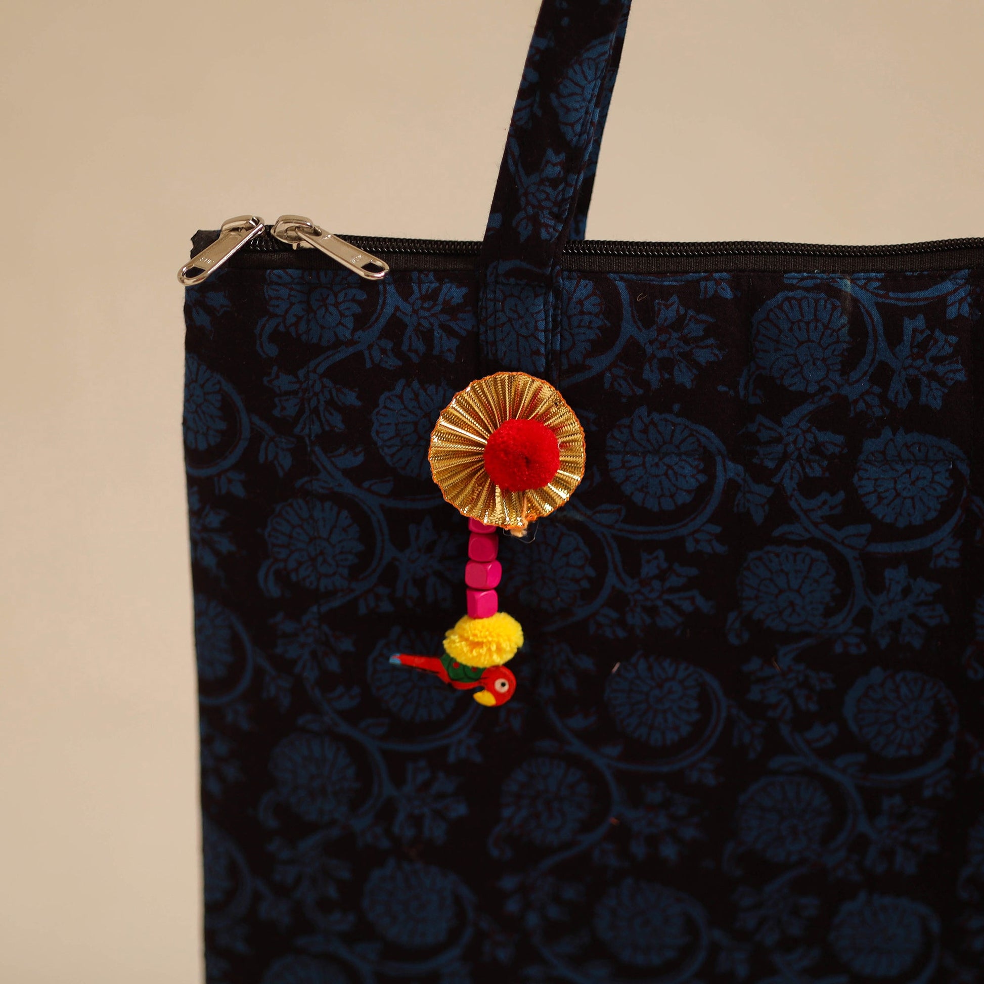 Blue - Handcrafted Quilted Cotton Hand Bag 05