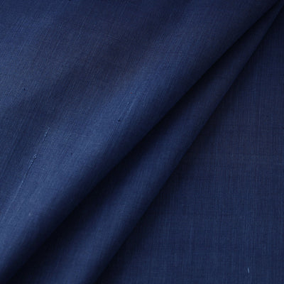 Blue - 40 x 10 Count Cotton Handspun Handloom Natural Dyed Plain Fabric 05