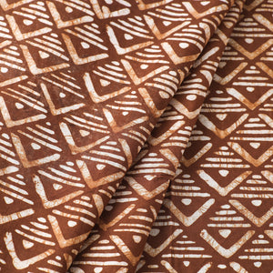 Brown - Hand Printed Cotton Batik Fabric 87