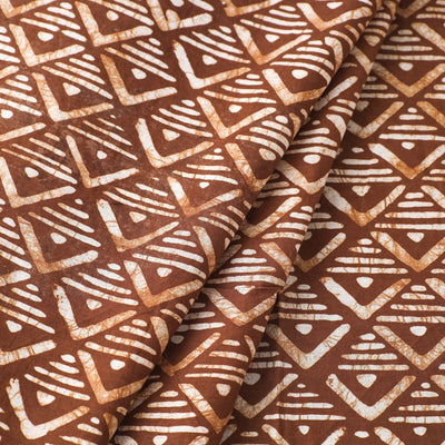 Brown - Hand Printed Cotton Batik Fabric 87