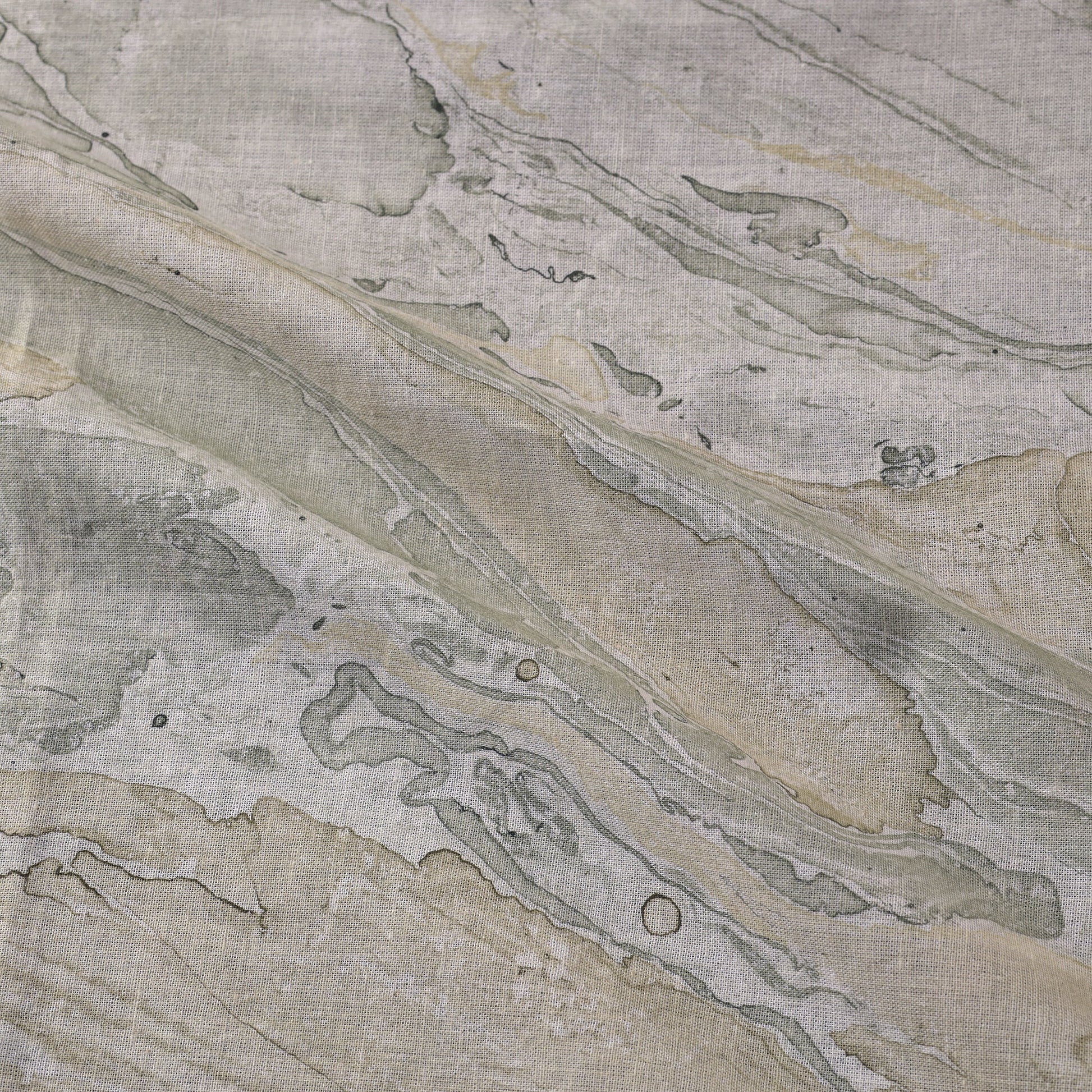 Beige - Digital Printed Marble Pattern Cotton Fabric 04