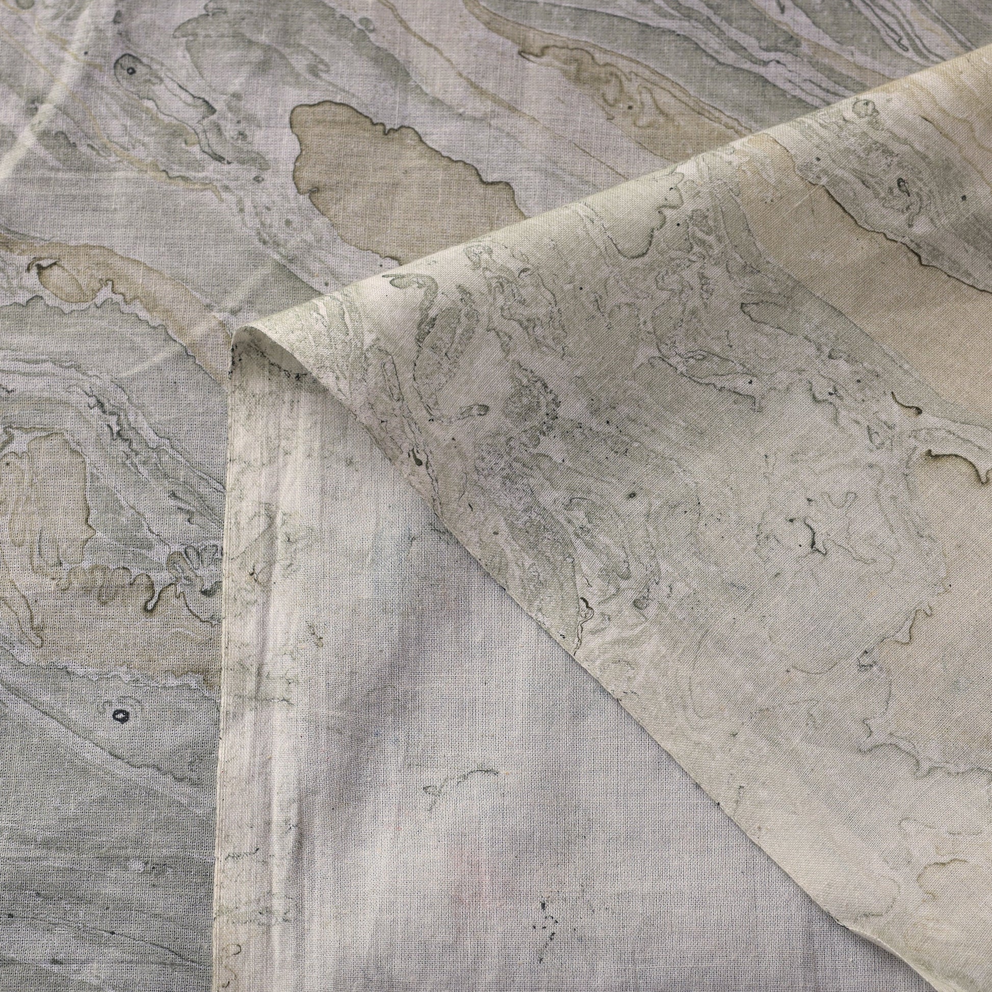 Beige - Digital Printed Marble Pattern Cotton Fabric 04