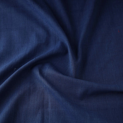 Blue - 40 x 10 Count Cotton Handspun Handloom Natural Dyed Plain Fabric 05
