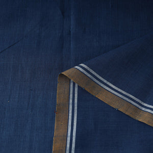 Blue - 40 x 10 Count Cotton Handspun Handloom Natural Dyed Plain Fabric 05