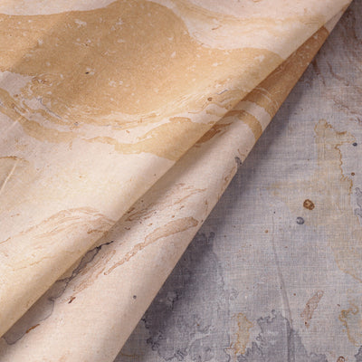Beige - Digital Printed Marble Pattern Cotton Fabric 06
