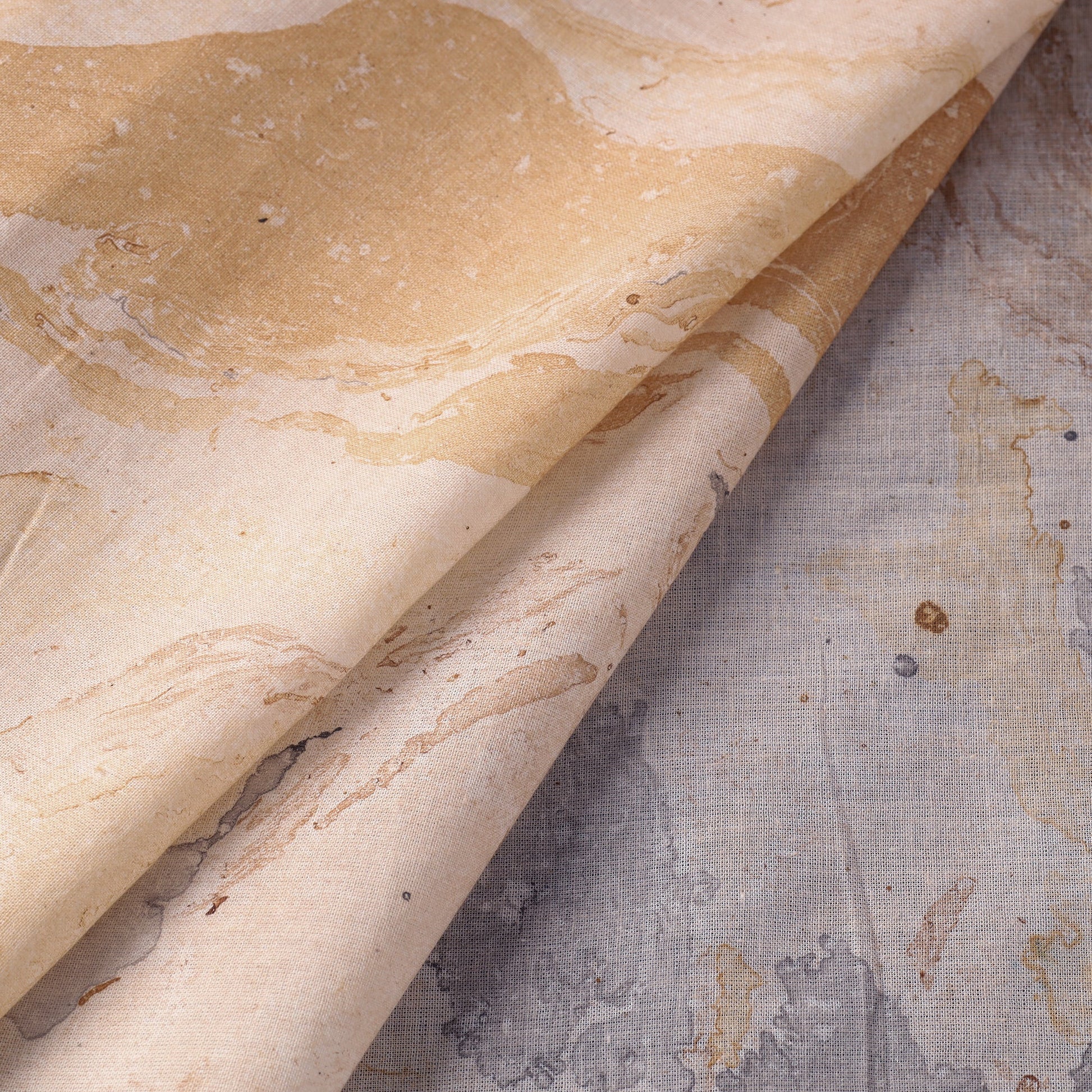 Beige - Digital Printed Marble Pattern Cotton Fabric 06