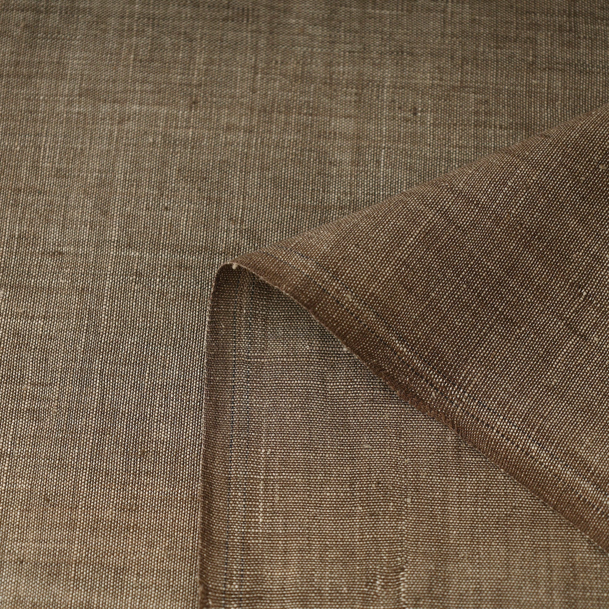 Brown - 40 x 10 Count Cotton Handspun Handloom Natural Dyed Plain Fabric 06