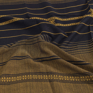 Brown - Kutch Weaving Handloom Cotton Double Bed Cover (107 x 91 in)