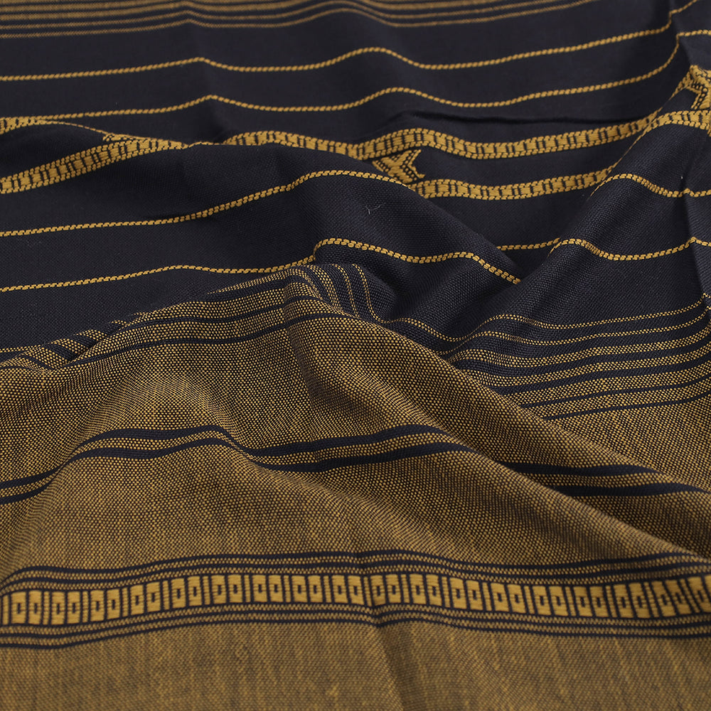 Brown - Kutch Weaving Handloom Cotton Double Bed Cover (107 x 91 in)