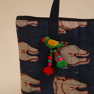 Blue - Handcrafted Quilted Cotton Hand Bag 07