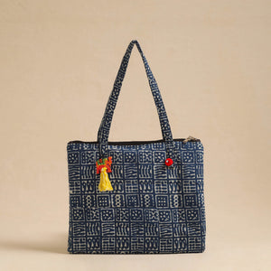 Blue - Handcrafted Quilted Cotton Hand Bag 08