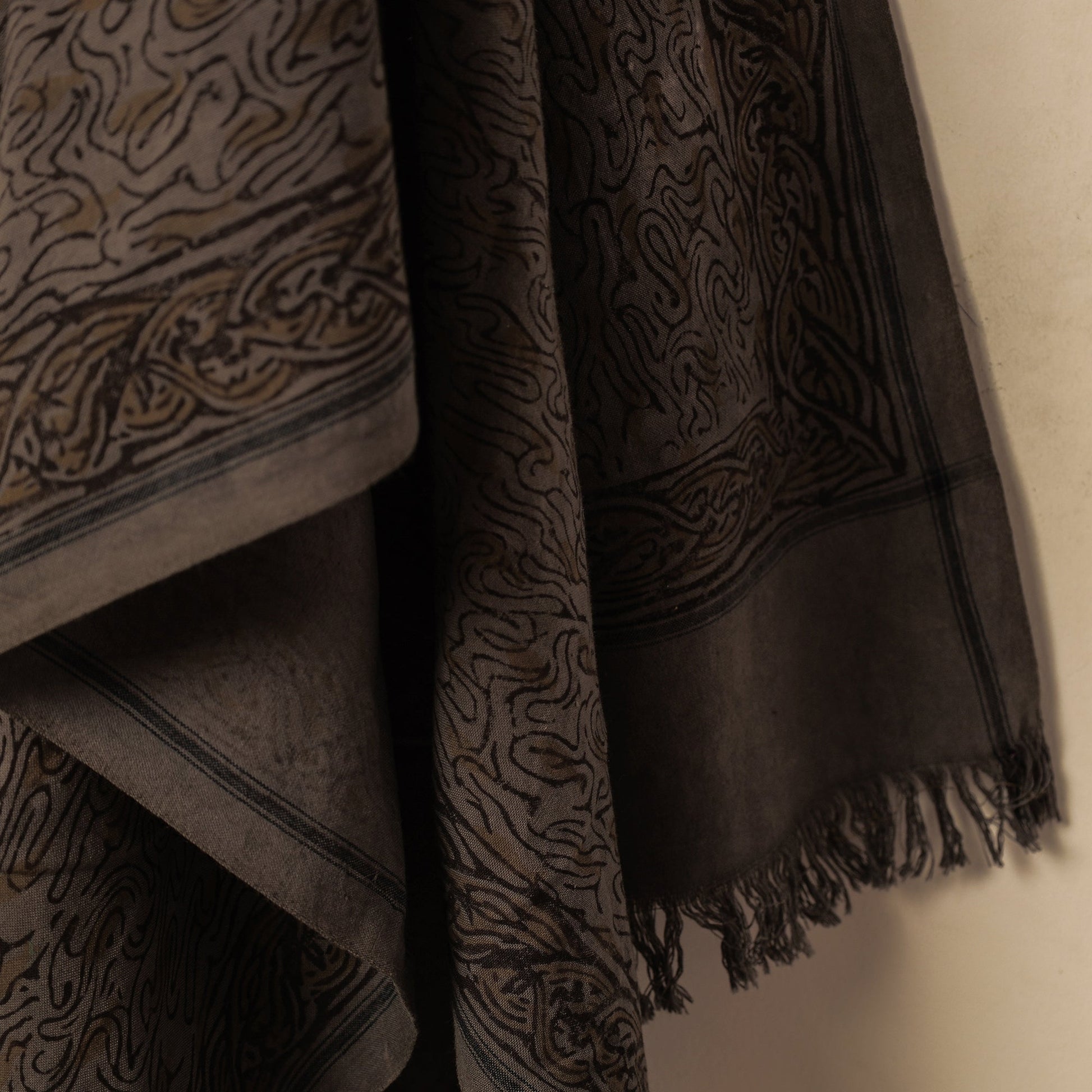 Brown - Akola Block Printed Pure Handloom Cotton Towel