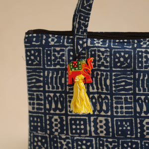 Blue - Handcrafted Quilted Cotton Hand Bag 08