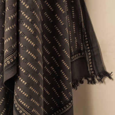 Brown - Akola Block Printed Pure Handloom Cotton Towel