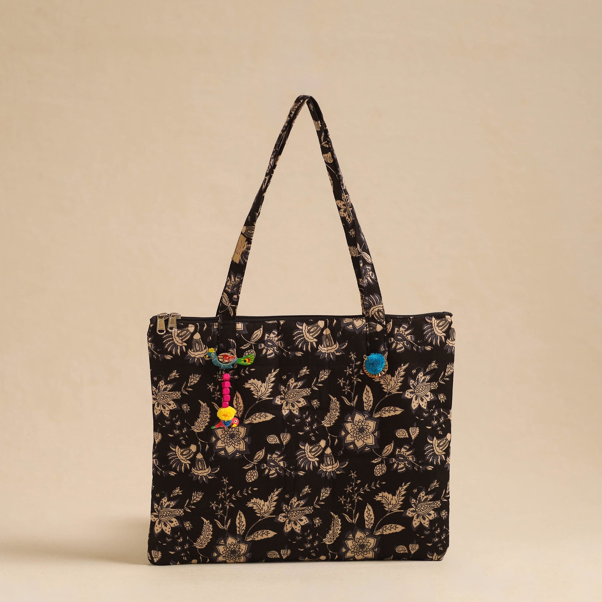 Black - Handcrafted Quilted Cotton Hand Bag 09