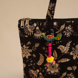 Black - Handcrafted Quilted Cotton Hand Bag 09