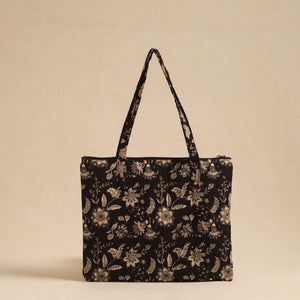 Black - Handcrafted Quilted Cotton Hand Bag 09