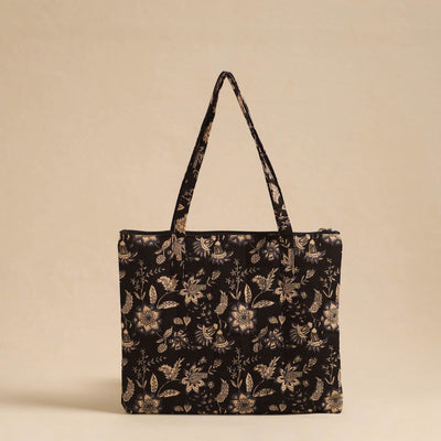 Black - Handcrafted Quilted Cotton Hand Bag 09