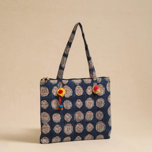 Blue - Handcrafted Quilted Cotton Hand Bag 10