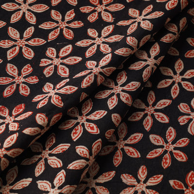 Black - Bagru Block Print Cotton Fabric 20