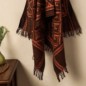 Brown - Akola Block Printed Pure Handloom Cotton Towel