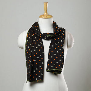 Black - Bandhani Tie-Dye Cotton Stole 03
