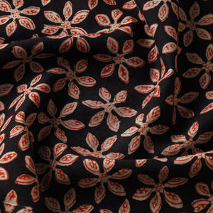 Black - Bagru Block Print Cotton Fabric 20