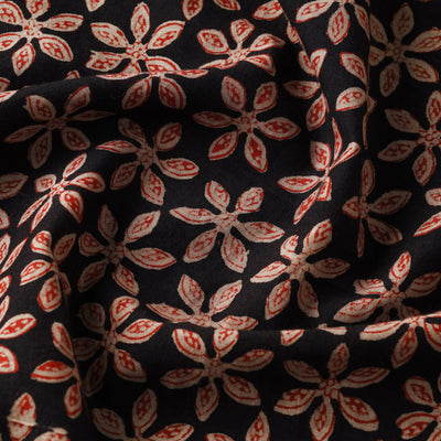 Black - Bagru Block Print Cotton Fabric 20