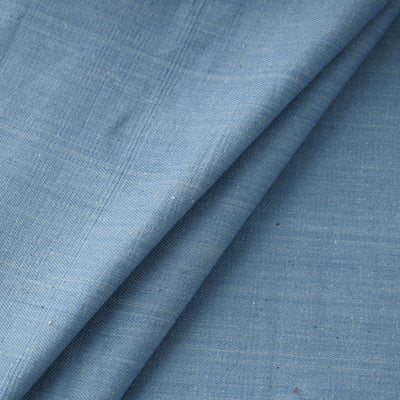 Blue - 2/40 Twill Cotton Handspun Handloom Natural Dyed Plain Fabric 12