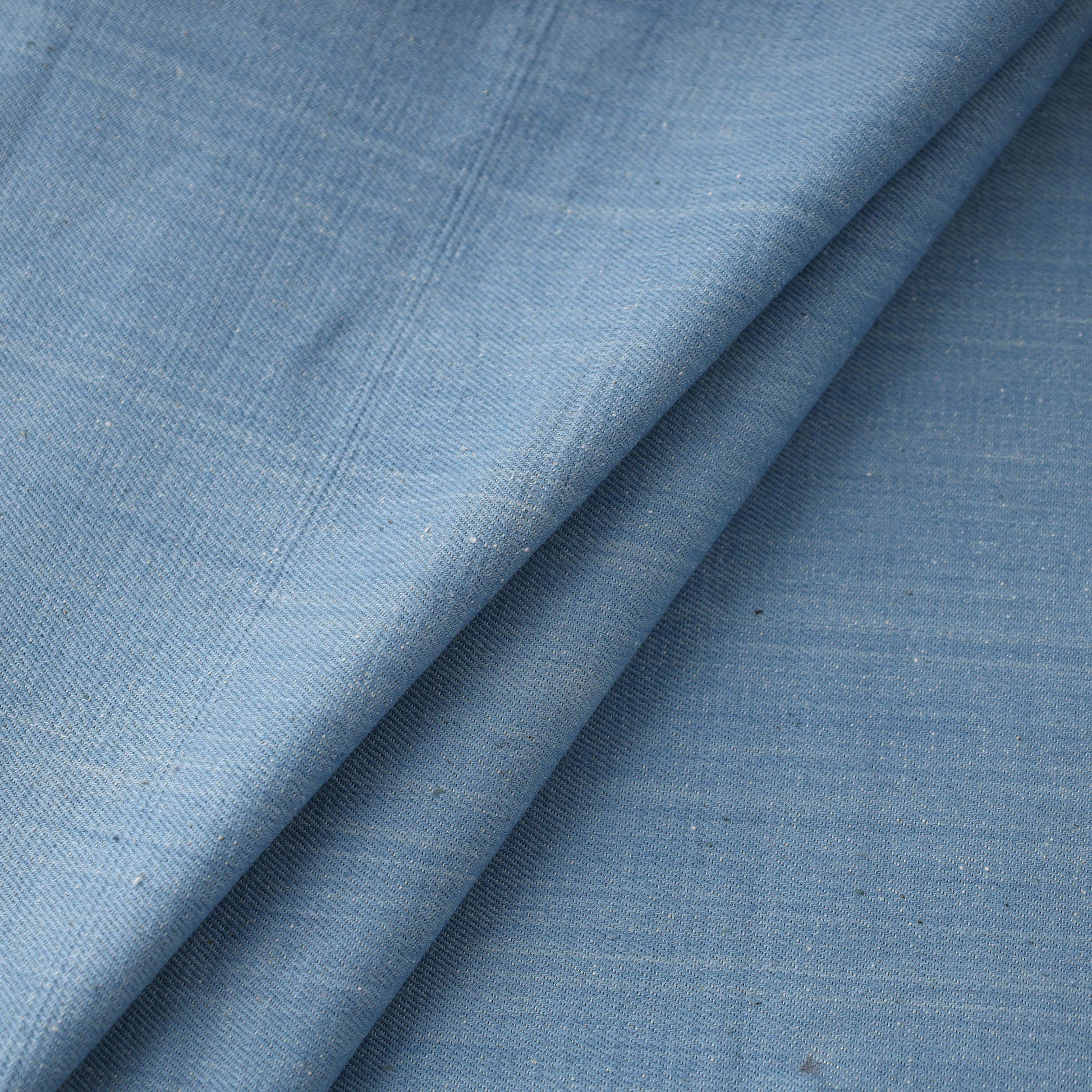 Blue - 2/40 Twill Cotton Handspun Handloom Natural Dyed Plain Fabric 12
