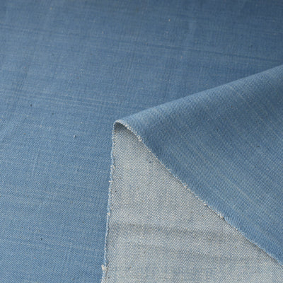 Blue - 2/40 Twill Cotton Handspun Handloom Natural Dyed Plain Fabric 12