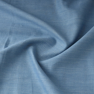 Blue - 2/40 Twill Cotton Handspun Handloom Natural Dyed Plain Fabric 12